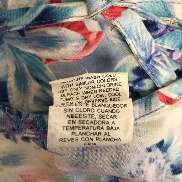 Surf Scrubs Top Womens Small Floral Blue Purple White Red Orange - Picture 7 of 7